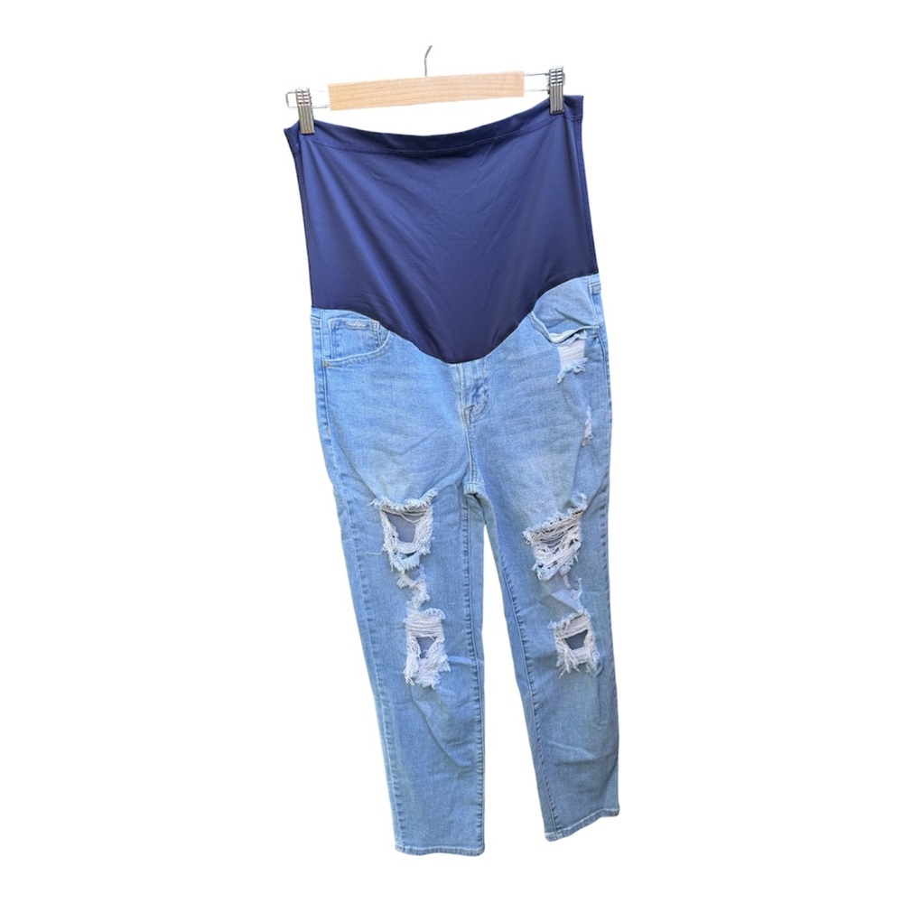 Pink Blush distressed Maternity Jeans